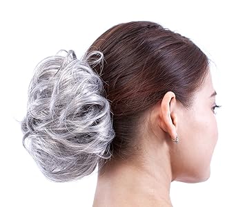 Grey White M3 60 Merrylight Ladies Scrunchie Updo Hair Pieces