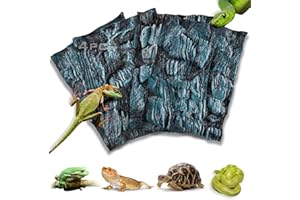 Sysmashing 4pcs Rock Terrarium Background,3D Reptile Tank Background Board,Amphibian Stereo Backdrop Wall,Lizard Snake Gecko Spider Chameleon Turtle Fish pet silo Background Decorative Panel