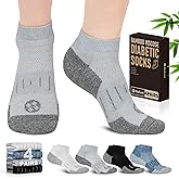 NOLUNT Diabetic Socks for Men,4 & 6 Pairs Low Cut Bamboo Viscose Wide Mens Diabetic Socks Size 9-11 10-13