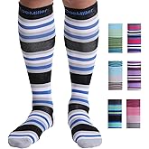 Doc Miller Compression Socks for Women & Men - Knee High Support, 15-20mmHg, Medical Grade, Size - Ideal for Sport, Travel, Nurse, Pregnancy & Varicose Veins, 1 Pair