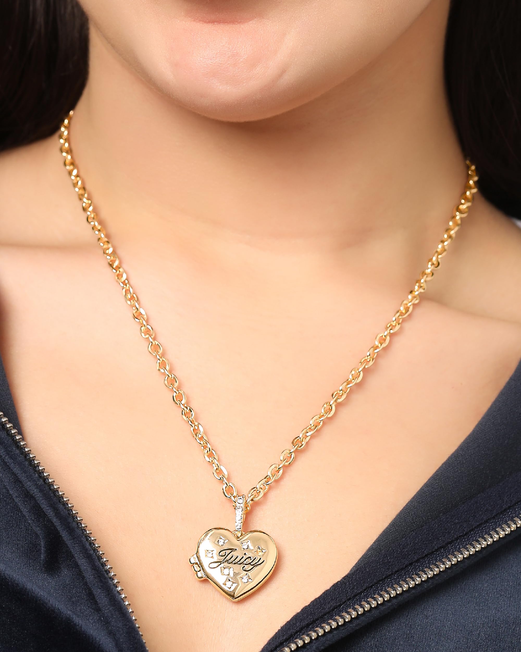 Juicy Couture Heart Locket Necklace for Women 18