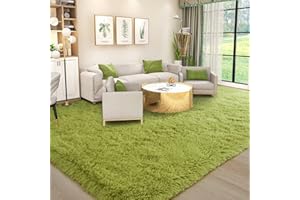 Kelarea Super Soft Shaggy Rug Fluffy Bedroom Carpets, 6x9 Feet Grass Green, Modern Indoor Fuzzy Plush Area Rugs for Living Room Dorm Home Decorative Kids Girls Children's Floor Rugs
