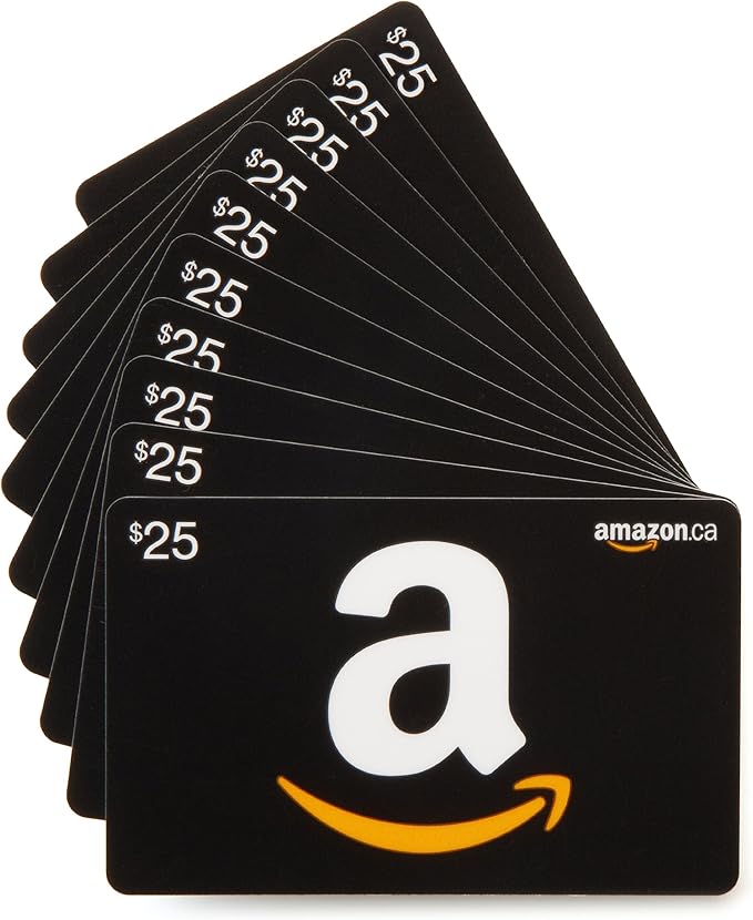 Amazon.ca 25 Gift Cards, Pack of 10 (Classic Black Card Design