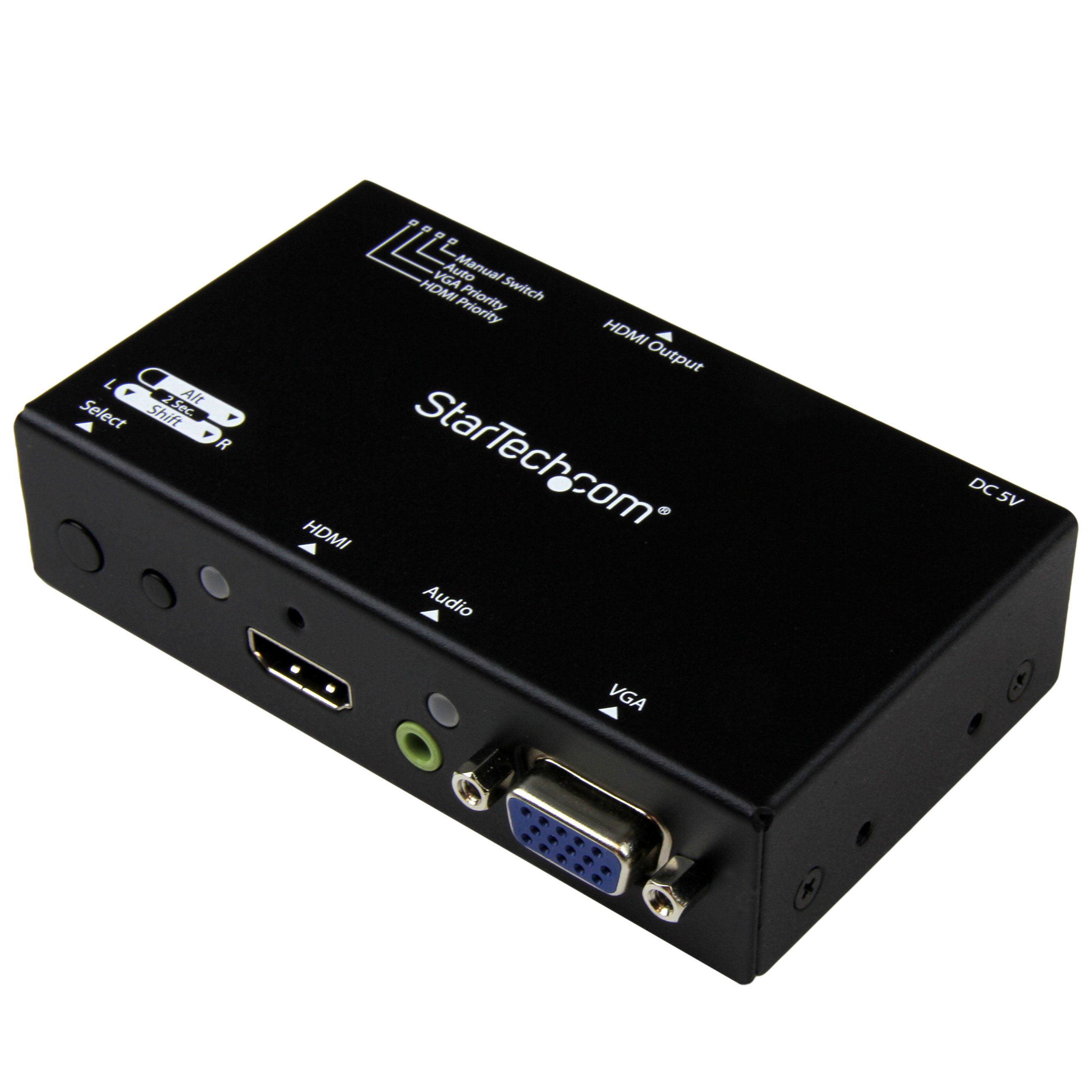 StarTech.com 2x1 VGA + HDMI to HDMI Switch / Selector Box - 1080p Multi Video Input Automatic Switcher - 2 Computers In 1 Monitor Out (VS221VGA2HD)