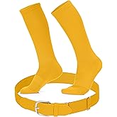 Youth Baseball Socks and Belt Set – Baseball or Softball Socks and Adjustable Belt