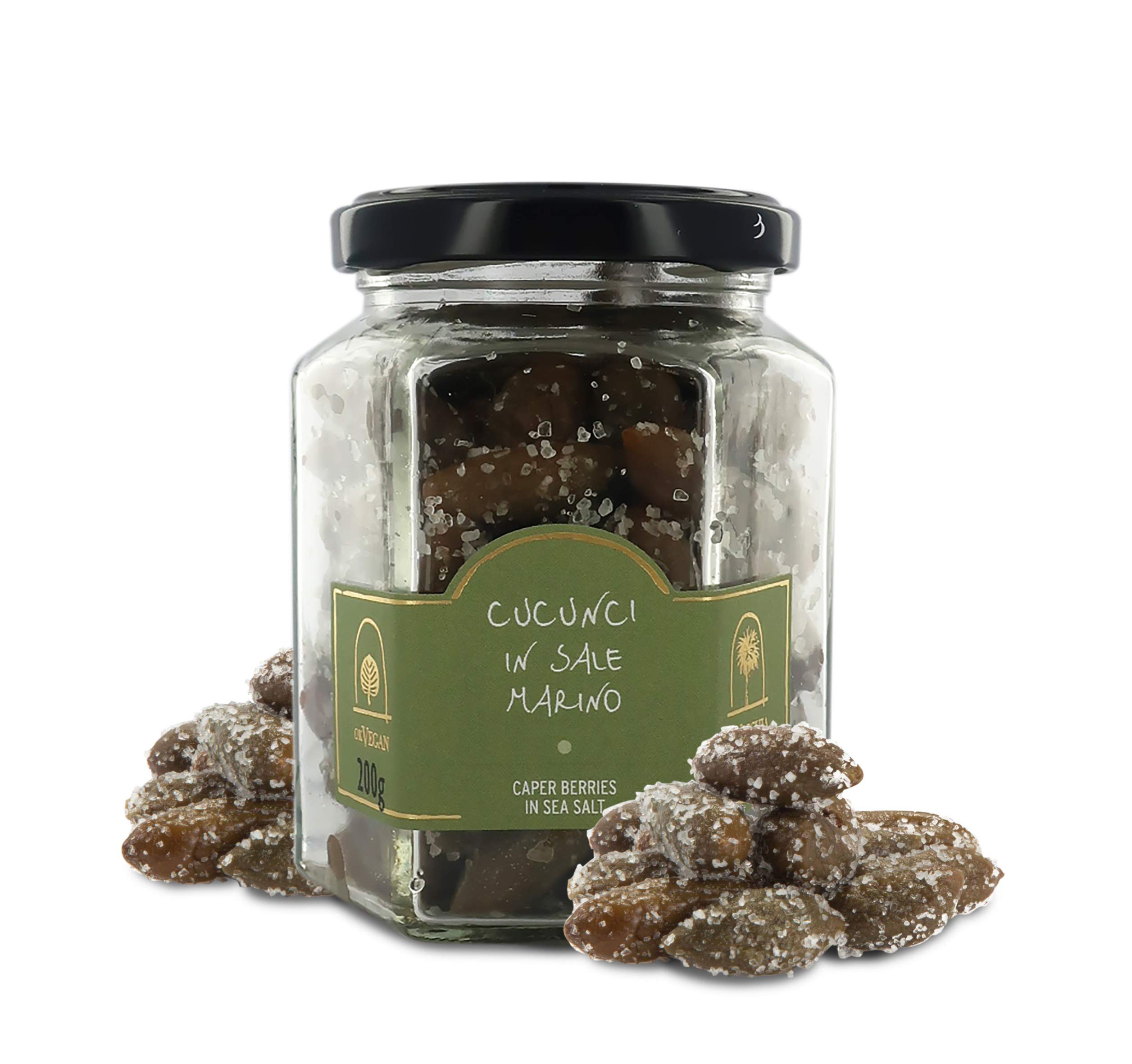 Caper Berries of Pantelleria in Sea Salt, Medium Size - Jar, 200g / 7.05oz