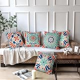 Weldomcor Waterproof 18x18 Cushion Covers Set of 4 Boho Outdoor Pillow Cases view 3