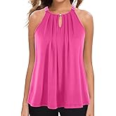 MANER Women's Tank Top Casual Halter Top Summer Flowy Cami Loose Fit Sleeveless Shirts