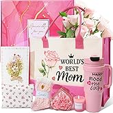 Dulayoo Gifts for Mom from Daughter Son Kids, Mom Valentines Day Birthday Gifts, Gift Basket for Mama Mothers Moms, Mothers Day Gifts with Canvas Tote Bag