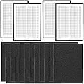 4 Set LV-H126 Replacement Filter for LEVOIT LV-H126 Air Purifier, 3-Stage Filtration System, 4 Pack H13 True HEPA with High-Efficiency Activated Carbon, 12 Extra Pre-Filters, LV-H126-RF, Black