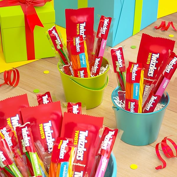 TWIZZLERS ASSORTED FLAVORED LICORICE STYLE, CANDY BULK PARTY PACK, HALLOWEEN CANDY, 46.34 OZ