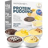 Wonderslim Instant High Protein Pudding Mix &ndash; 7 Servings (Variety Pack) | Low Carb Keto Friendly &ndash; 12g Protein, 90 Calories or Less, 7g Net Carbs or Less &ndash; Gluten Free, Low Sugar Instant Pudding Mix