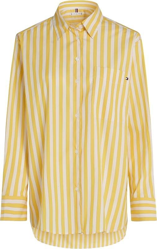 Damen Hemd Poplin Easy Fit Oversized, Mehrfarbig (STP Citronella), 34 — Foto 5 von 6