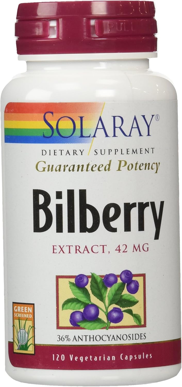 Solaray Bilberry Extract, 42mg, 120 Count