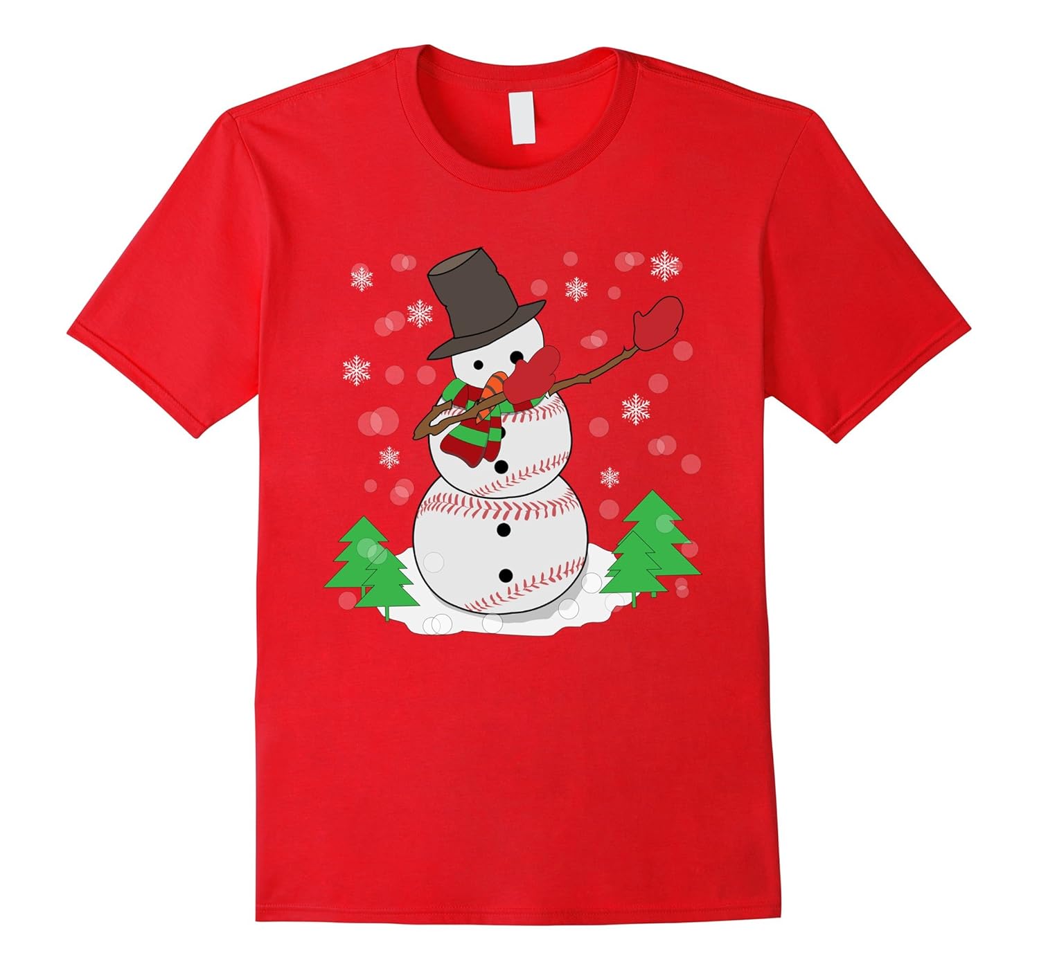 Dabbing Snowman Baseball T Shirt Ugly Christmas Sweater tee-ANZ