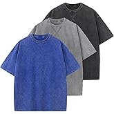 Oymyakon Mens Oversized T-Shirts Heavyweight Cotton Acid Wash Ttshirt Loose Fit Vintage Tees Short Sleeve Casual Shirts Tops