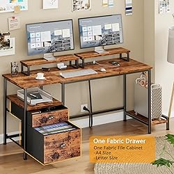 Furologee 47" Computer Desk with File Cabinet and