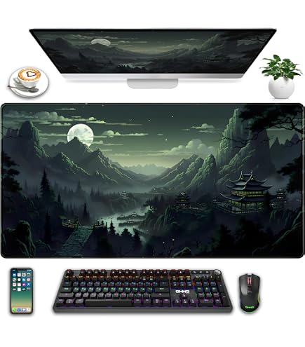 Extended Gaming Mouse Pad XXL Large Keyboard Mat Long Mousepad Desk Decor Writing Pad Non Slip Rubber Base Stitched Edges Work Game Office Home 35 1-164224