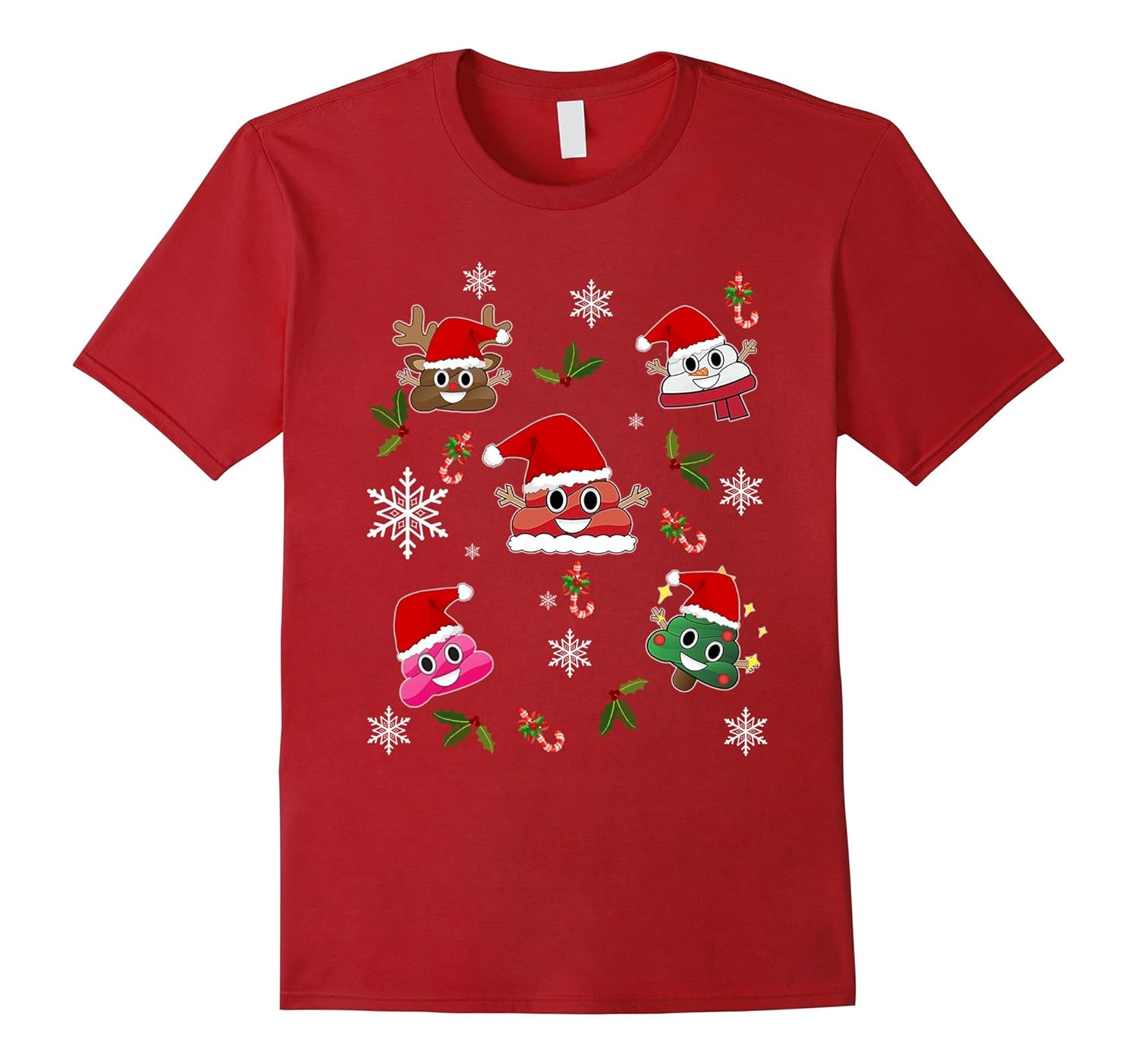 Funny Emoji Christmas Poop Cute Holiday t-shirt-ANZ