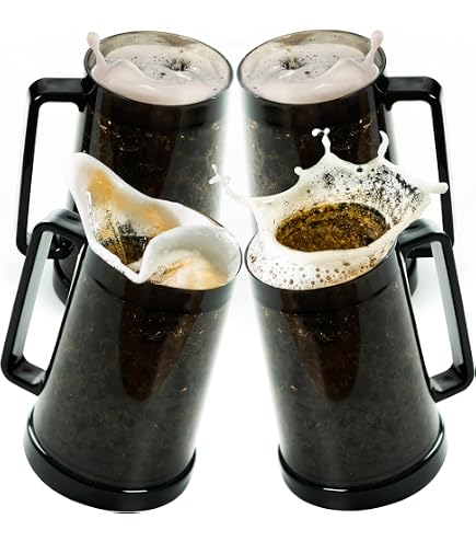 Chopes à Bière Factices Décoratives Lot De 2 Chopes à Bière Factices 450 Ml – Double Couche En Plastique PS – Déco Bar, Farce, Décoration D'ambiance