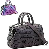 CAFINY Geometric Purse for Women Luminous Purses and Shoulder Handbags Reflective Dumpling Bags and Holographic crossbody bag