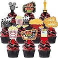 40 Pcs Movie Night Cupcake Toppers - Perfect Party Decorations for Birthdays, Hollywood Baby Showers, and Themed Cakes