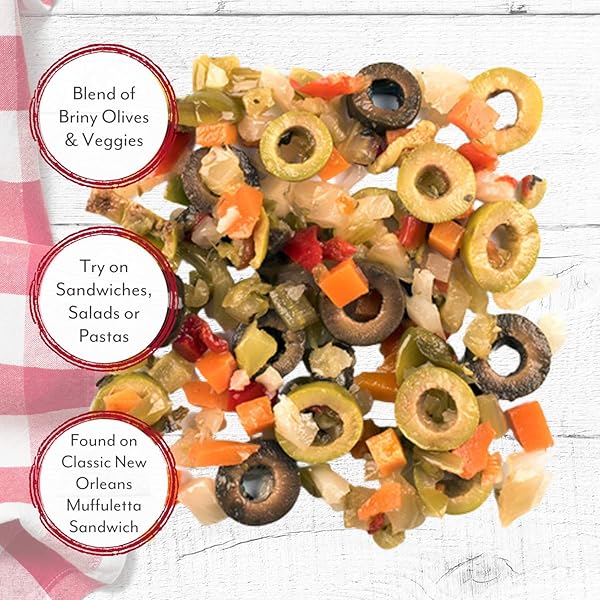 ROLAND FOODS NEW ORLEANS STYLE MILD MUFFULETTA SALAD, SOURCED IN THE USA, 56-OUNCE POUCH