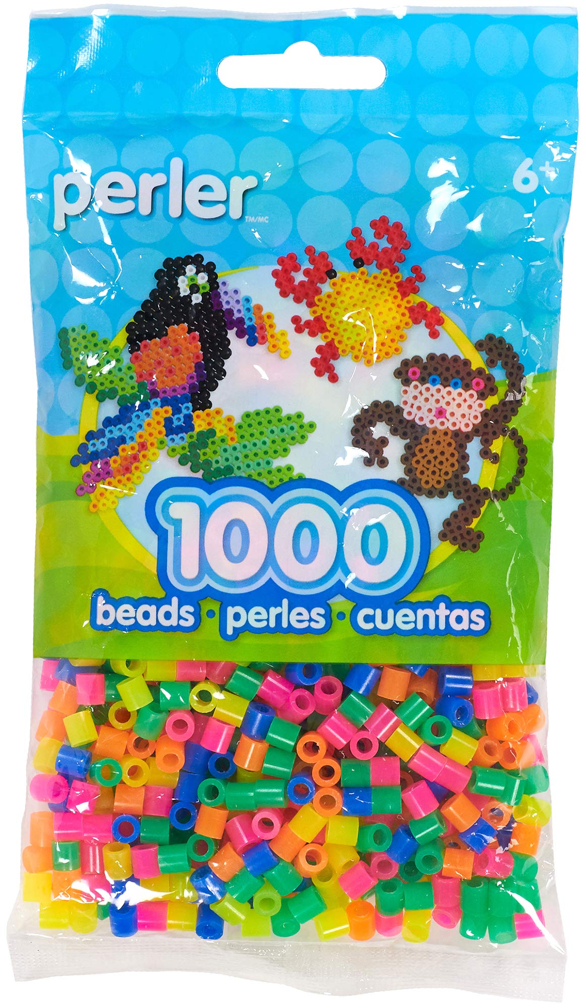 Perler Beads 80-15186 Mezcla de neón 1000 cuentas, pequeñas
