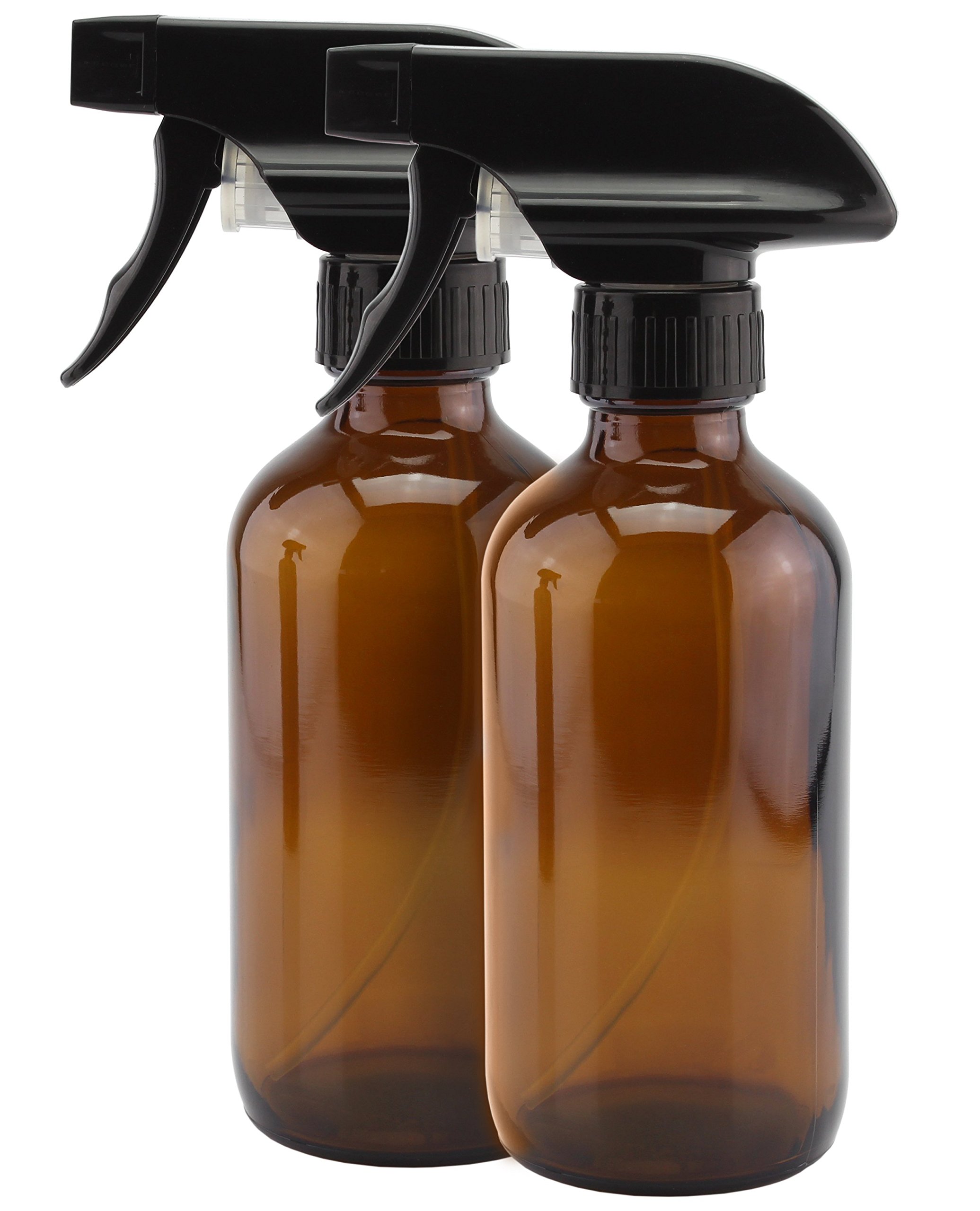 8Ounce Cobalt Blue Glass Boston Round Spray Bottles (2 Pack) 3Setting Heavy Duty