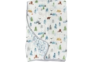 Loulou Lollipop Muslin Quilt - Cotton Blanket, Lightly Quilted, 47 x 47 inches, Adventure Begins, Baby & Toddler
