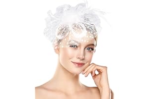 Bniksok Halloween Fascinators Hat for Women Tea Party Feather Headband Mardi Gras Cocktail Hat Weddings