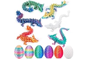 6PCS 3D Printed Dragon - Dragon Eggs with Inside -, Mini Easter Eggs Fidget Toy 3D Articulated Crystal Eggs Mystery Egg Home 