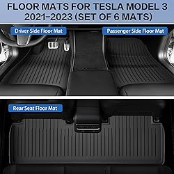 Weize Floor Mats for Tesla Model 3 5-Seat 2021-2023