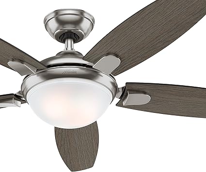 Hunter Fan 54 Inch Contemporary Ceiling Fan In Brushed Nickel With