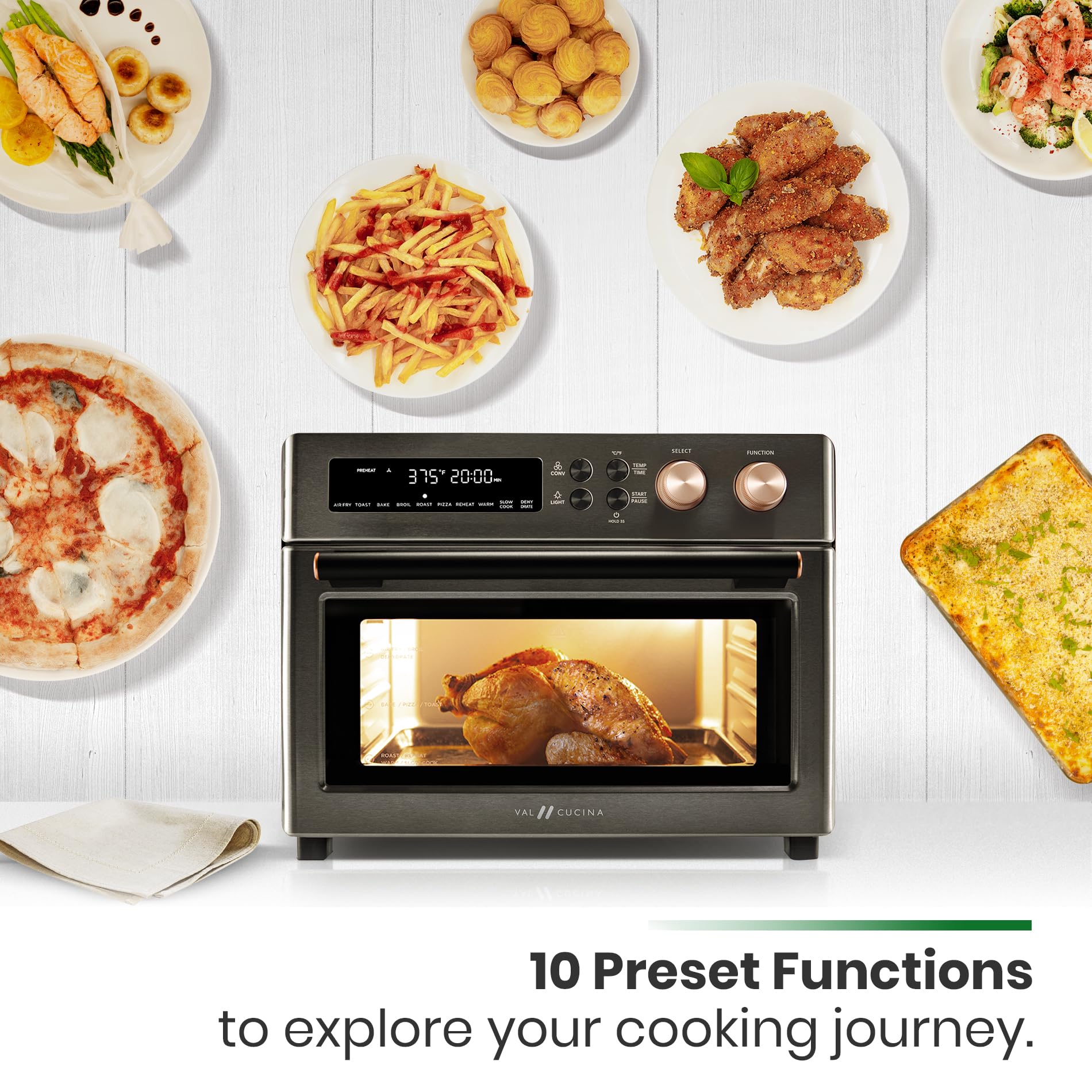 VAL CUCINA Infrared Heating Air Fryer Toaster Oven, Extra Large