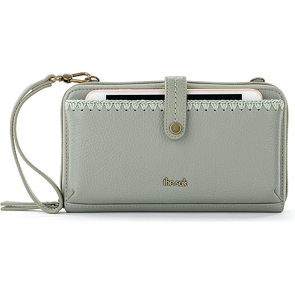 The Sak Large Crossbody, Iris Borsa a Tracolla Grande in Pelle per Smartphone Donna, Pirite