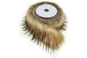 Furryvalley Faux Fur Trim Raccon Fox Fur Ribbon Craft Furry Stripe for Slippers Slides Fringe 2 Yards (Natural Brown)