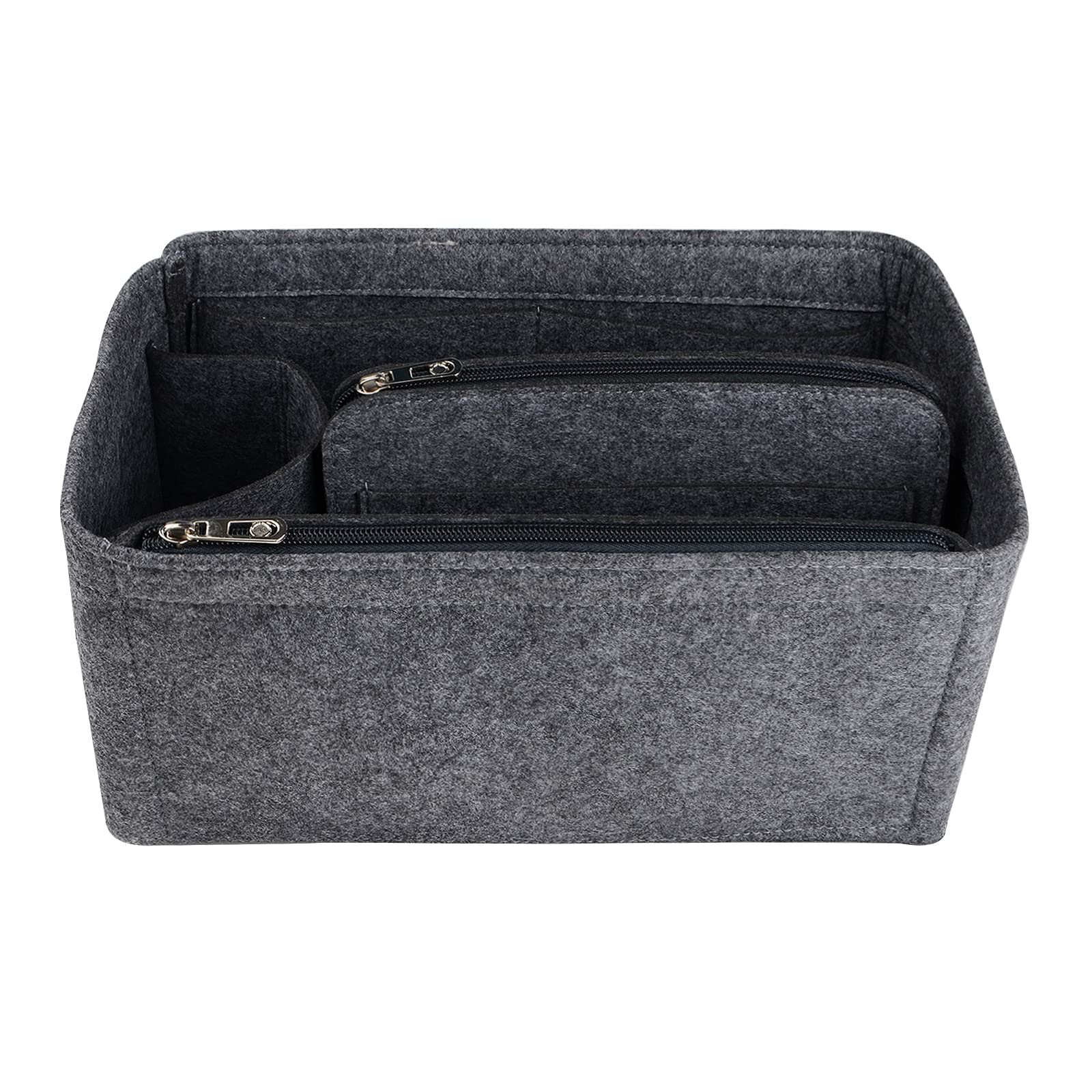 NOTAG Bag Organiser Felt Bag Organiser Insert Handbag Multi Pocket Tote Organiser Bag (Dark Grey, Large)