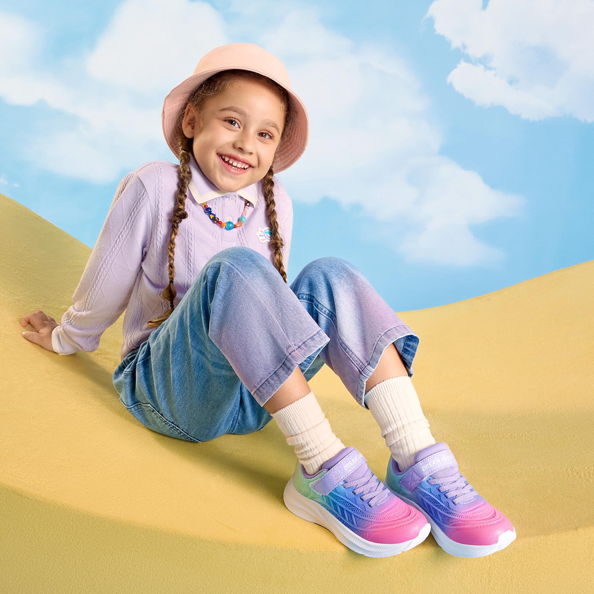 DREAM PAIRS Girls Shoes Kids Tennis Sparkle Ease Running Athletic Lightweight Sneakers for Little/Big Kids Toddler