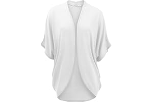 Lock and Love Kimono Style Women's Short Sleeve Open-Front Batwing Cardigan Loose fit