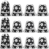 Saintrygo 12 Pcs String Bags Drawstring Back Sack with Reflective Stripe String Bags for Yoga Dance Swimming (Soccer)