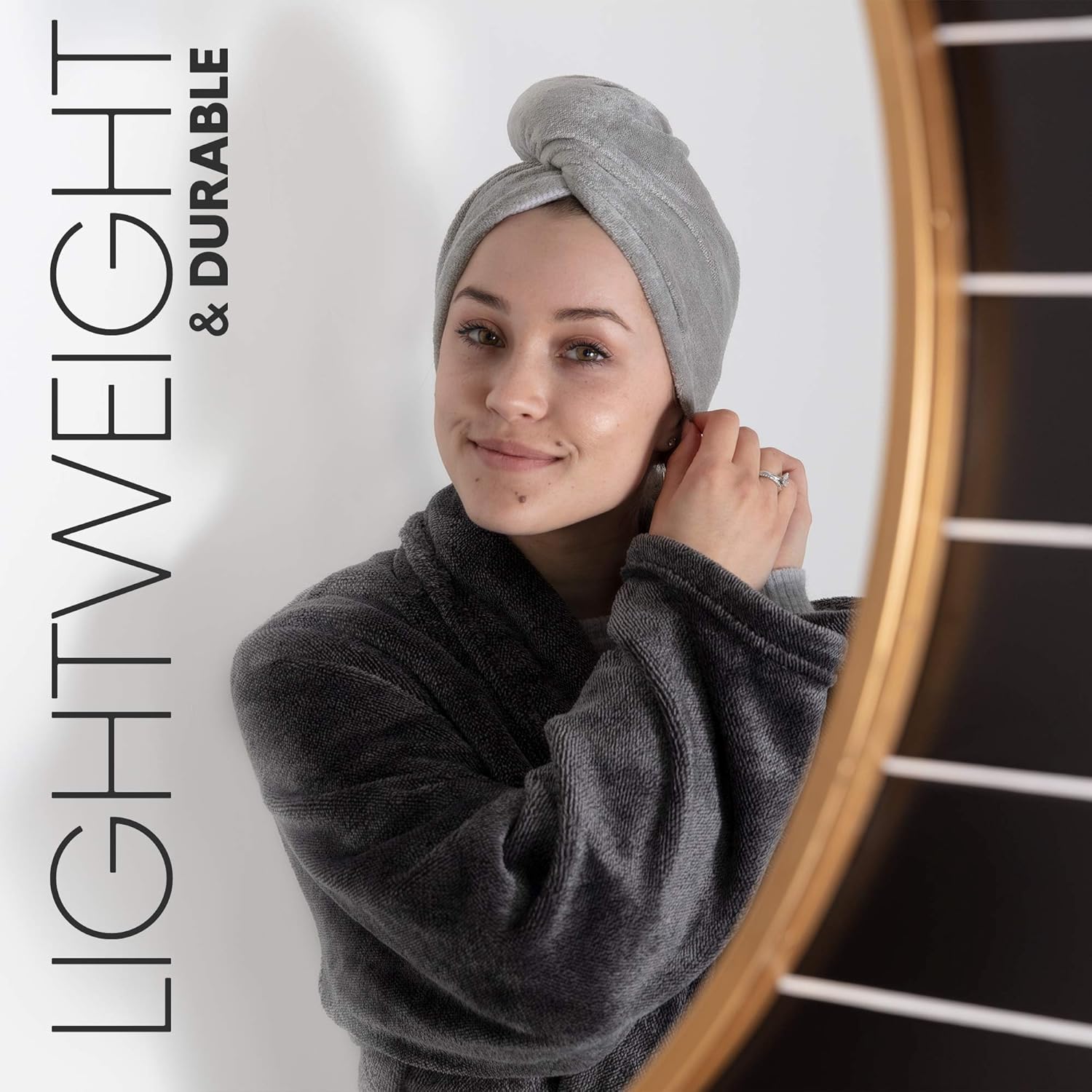 Microfiber Hair Towel by Evolatree - Anti Frizz Curly Hair Towel Wrap for Women - Absorbent Quick Dry Microfiber Towel for Hair - Raven Gray : Beauty