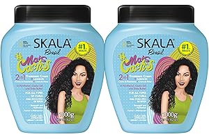 SKALA Mais Cachos for hair type 3ABC - 2 IN 1 Conditioning Treatment Cream & Cream To Comb 70.4oz, BLUE