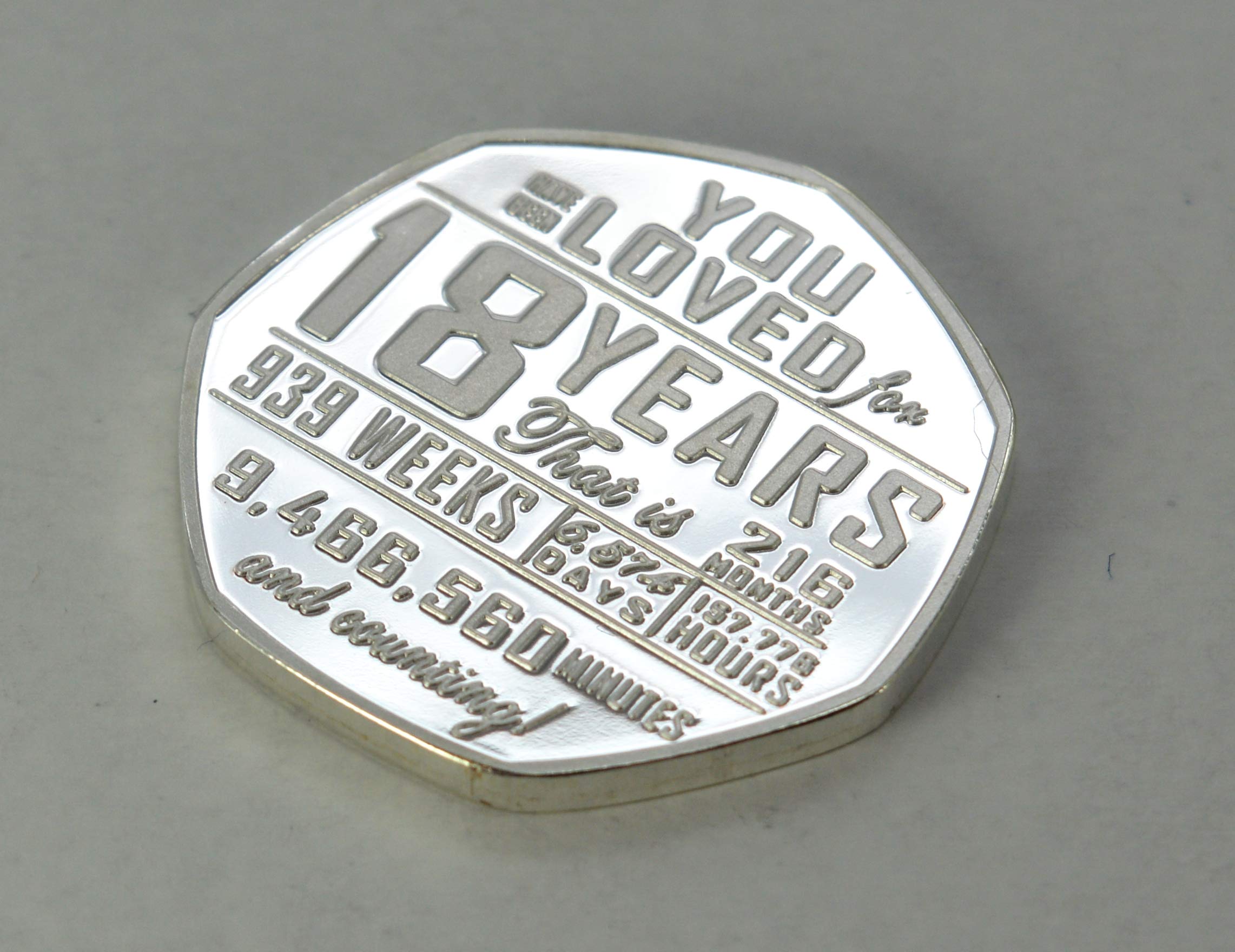 The Commemorative Coin Company 18th Birthday Silver Commemorative. Gift/Present Congratulations/Party/Celebration/Ideas. Celebrating 18 Years