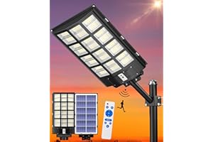Gefolly 2800W Solar Street Light Outdoor, Wide Angle 298000LM Commercial Parking Lot Light Dusk to Dawn 6500K Solar Flood Light IP67 Solar Lamp