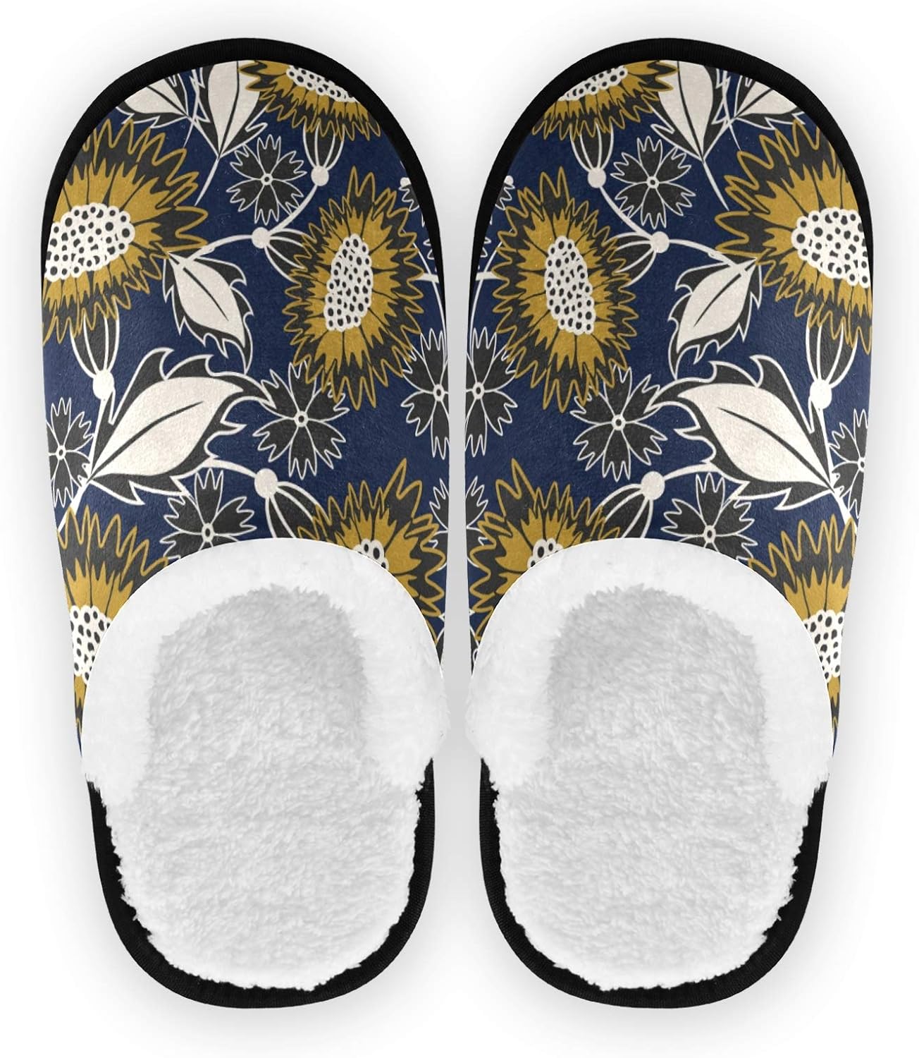 Amazon.com | Womens Lightweight Indoor Slippers Noble and Elegant Sunflower Bedroom Slippers Non 