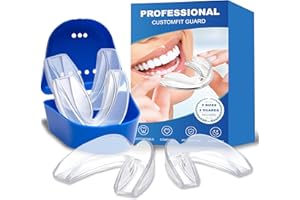 VOXXC Mouth Guard for Clenching Teeth at Night Upgraded Grinding Professional Mouth Guard for Grinding Teeth Stops Bruxism and Teeth Clenching 2 Sizes with Hygiene Case/4 Piece Set - 05