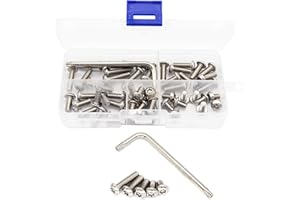 binifiMux 25pcs M8 Button Head Torx Tamper Proof Screws Kit and T40 Wrench, 304 Stainless Steel, M8x10mm/ 12mm/ 14mm/ 16mm/ 20mm
