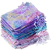 Marrywindix 100pcs Organza Drawstring Pouches Jewelry bags, Candy Pouch Chocorate Pouch Party Wedding Favor Gift Bag (Colorful)