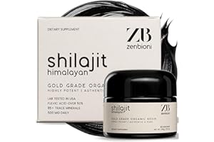 ZENBIONI Shilajit Resin - Organic Himalayan Gold Grade - Pure, Natural - 100 Servings - Fulvic Acid Supplement for Men & Women - Lab Tested & Standardized - 1.76 oz (50g)